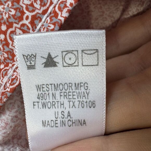 Panhandle Rough Stock Womens Red Pearl Snap Embroidered Shirt Size M Western - Picture 2 of 12